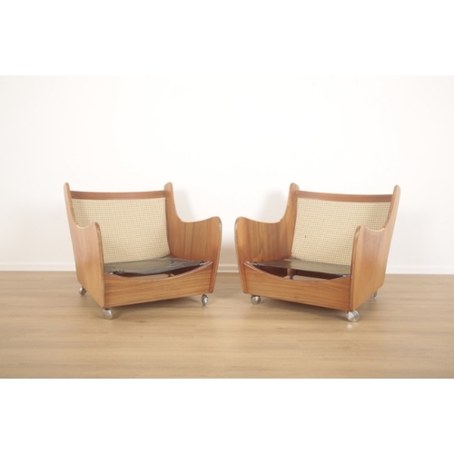 319 - A G PLAN TEAK FIVE-PIECE SADDLE-BACK LOUNGE SUITE

designed by Victor Wilkins, with curved backs and... 