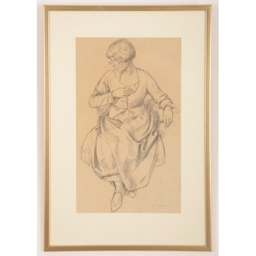 38 - RANDOLPH SCHWABE (1845-1948) A study of a seated woman

signed and dated 1923 lower right, pencil, 4... 