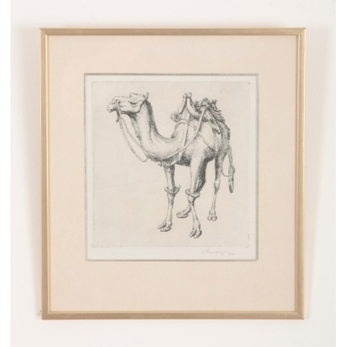 65 - *WILFRED R. E. FAIRCLOUGH (1907-1996) 'Camels, Mother & Child'

signed and dated 1955 in pencil to t... 