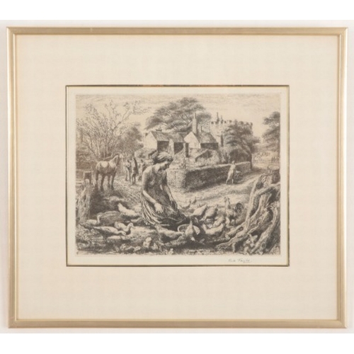 68 - *ERIC WILFRED TAYLOR (1909-1999) 'Somerset Farm'

1947, monogrammed in plate lower left, signed in p... 