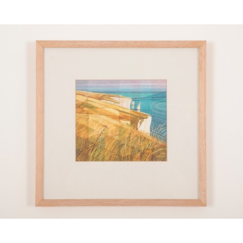 70 - *ENA PITFIELD (1917-2012) 'A walk along the cliffs'

figures at Studland, Dorset, signed lower right... 