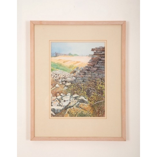 72 - *ENA PITFIELD  (1917-2012) 'Kimmeridge'

Dorset coastal landscape, signed lower right, watercolour, ... 