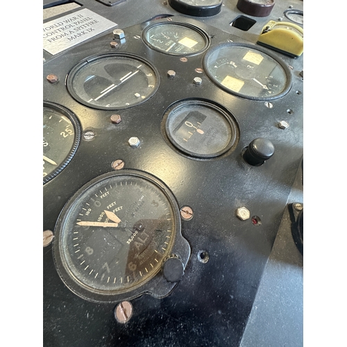 206 - A COMPOSITE AIRCRAFT COCKPIT CONTROL PANEL CONVERTED TO A DEMI-LUNE TABLE

circa 1940 and later, som... 