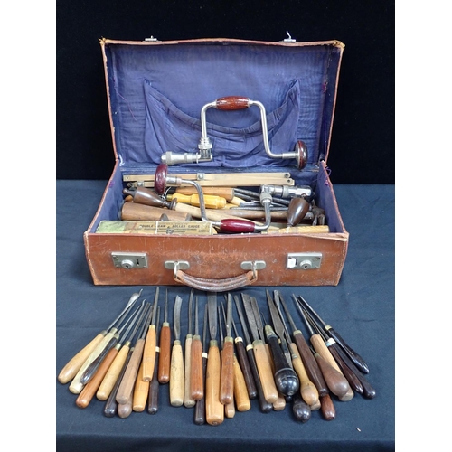 101 - A LARGE COLLECTION OF CARPENTRY AND OTHER TOOLS including sets of chisels etc, Victorian and later