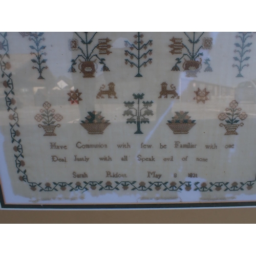 120 - A GEORGE IV FRAMED SAMPLER 