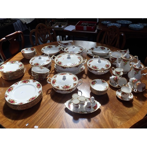 141 - A QUANTITY OF ROYAL ALBERT 'OLD COUNTRY ROSES' DINNER WARE including covered serving dishes, coffee ... 