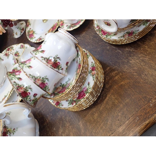 149 - A QUANTITY OF ROYAL ALBERT 'OLD COUNTRY ROSES' TEA WARE including cake stands, teapots, a wall clock... 