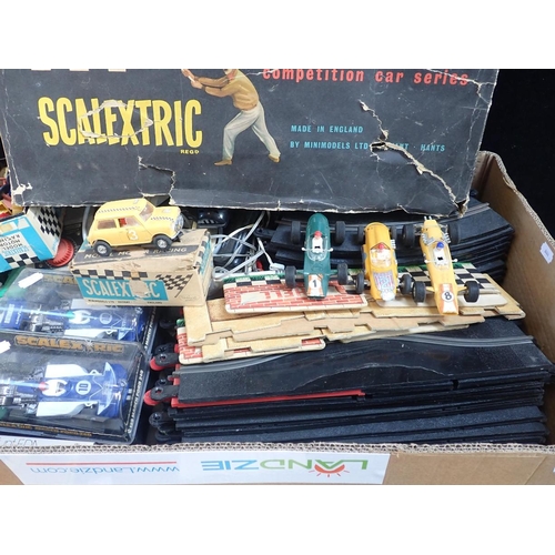 176 - A TRIANG SCALEXTRIC COMPETITION CAR SERIES RACING SET (playworn, box poor), and other c.1960s Scalex... 