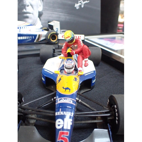 181 - NIGEL MANSELL AND AYRTON SENNA: THE 1991 BRITISH GRAND PRIX 'TAXI' a Minichamps model of the famous ... 