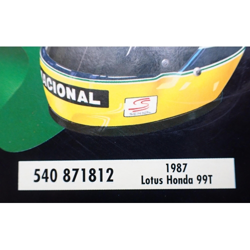 188 - AYRTON SENNA: A MINCHAMPS F1 CAR MODEL - LOTUS RENAULT 99T from the 1987 season, no. 540 871812, box... 