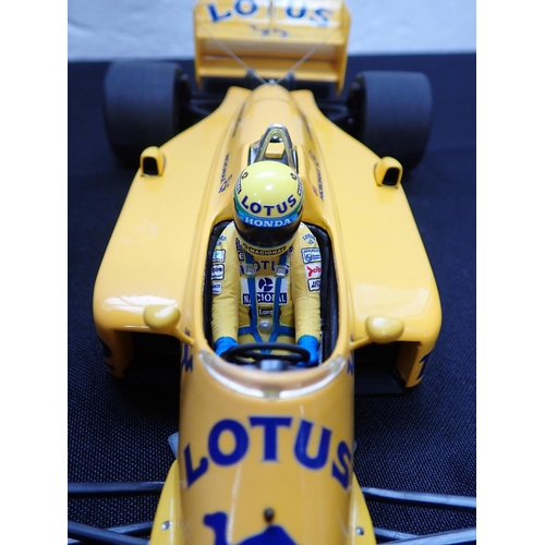 190 - AYRTON SENNA: A MINICHAMPS F1 CAR MODEL - LOTUS HONDA 99T as driven in the 1987 season, no. 540 8718... 