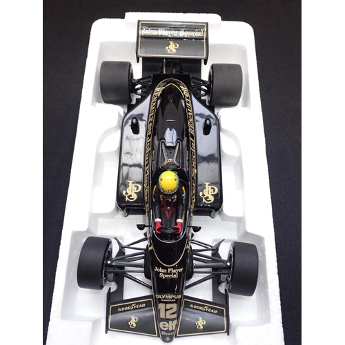 194 - AYRTON SENNA: A LANG F1 CAR MODEL - LOTUS RENAULT 97T from the 1985 season, no. 540 851812, boxed