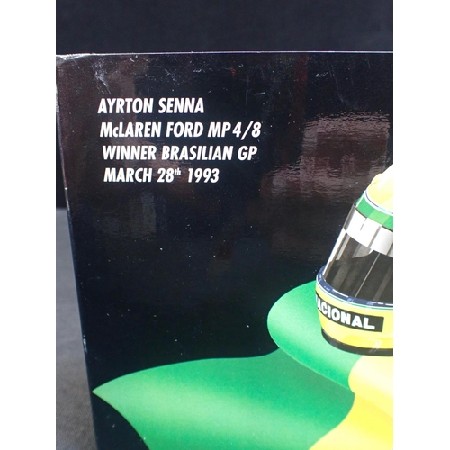 196 - AYRTON SENNA: A MINICHAMPS F1 CAR MODEL - MCLAREN FORD MP4/8 winner Brasilian GP March 28th 1993, no... 