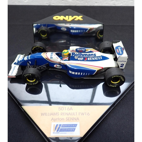 199 - AYRTON SENNA: FOUR ONYX F1 CAR MODELS including two of 5016A Williams Renault FW16, all boxed (4)