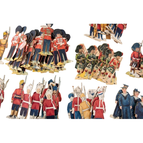 203 - A COLLECTION OF PAINTED AND CARVED SOLDIERS of various battalions including Guards Bandsmen, the Sco... 