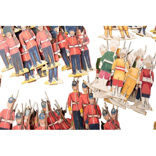 203 - A COLLECTION OF PAINTED AND CARVED SOLDIERS of various battalions including Guards Bandsmen, the Sco... 