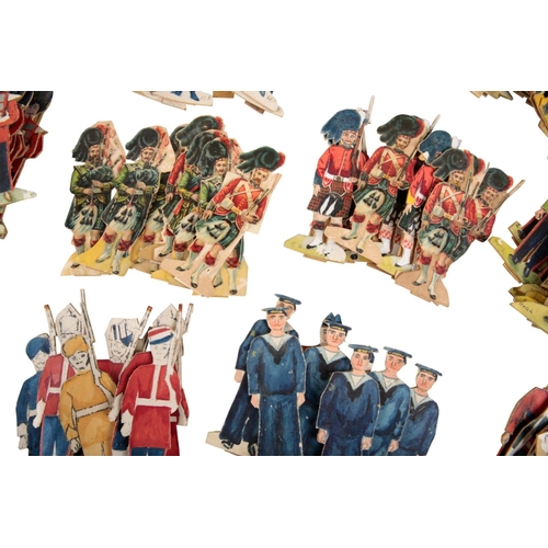 203 - A COLLECTION OF PAINTED AND CARVED SOLDIERS of various battalions including Guards Bandsmen, the Sco... 