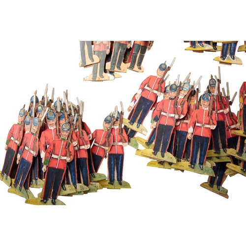 203 - A COLLECTION OF PAINTED AND CARVED SOLDIERS of various battalions including Guards Bandsmen, the Sco... 