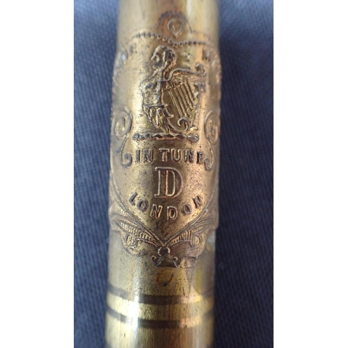 209 - A VICTORIAN PENNY WHISTLE with applied maker's mark; 'J H D IN TUNE, LONDON', and a  Hohner Echo mou... 