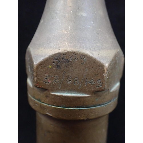 245 - A VINTAGE BRASS NOZZLE FROM A FIREMAN'S HOSE