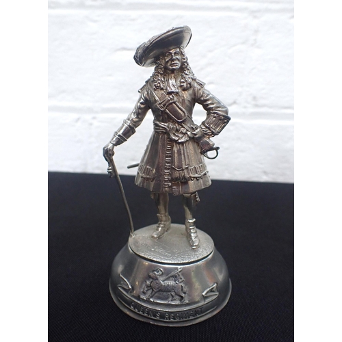 255 - FIVE CHAS. C. STADDON CAST PEWTER SOLDIERS between 11-13cm high