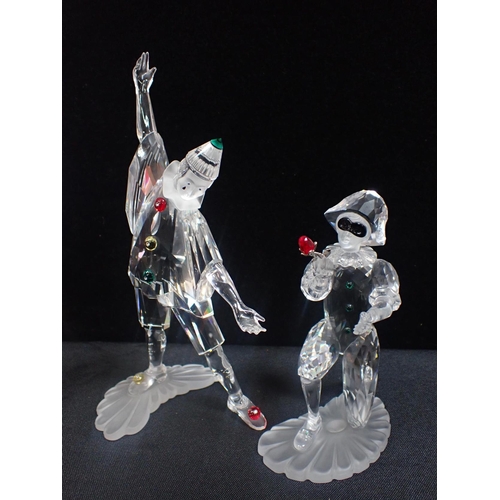 289 - A COLLECTION OF LARGER SWAROVSKI ITEMS including dancers, Harlequin, Pierrot, Dragon, lion, dolphins... 