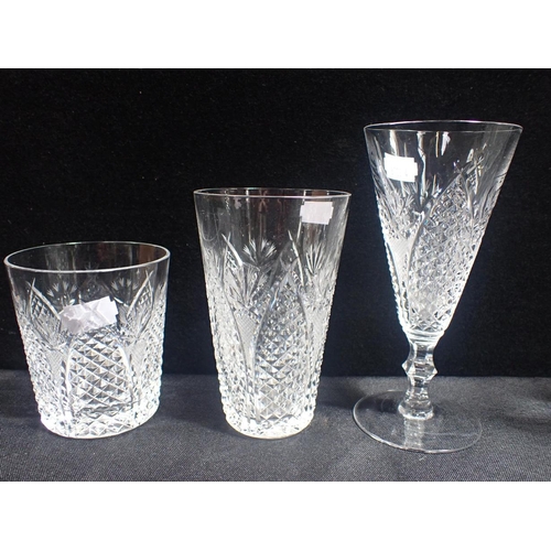 294 - A COLLECTION OF WATERFORD TABLE GLASS including 8 water glasses, 7 wine glasses and 6 whisky tumbler... 