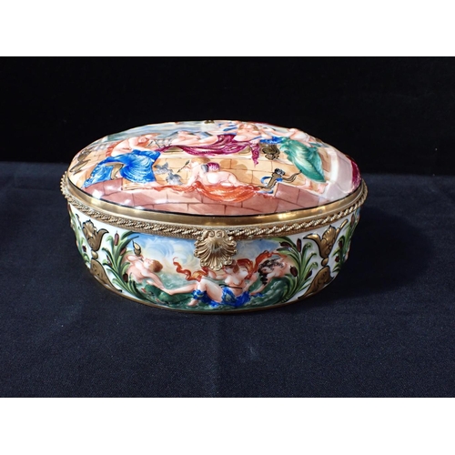 334 - A CAPODIMONTE BOX AND COVER 36cm wide