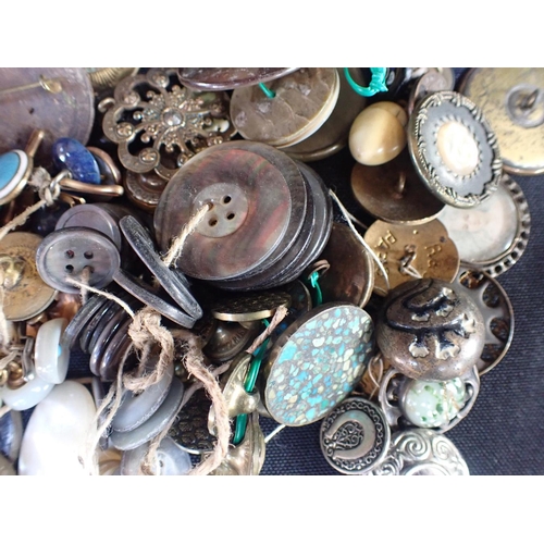 419 - A COLLECTION OF BUTTONS including sets, cut steel, many styles and materials