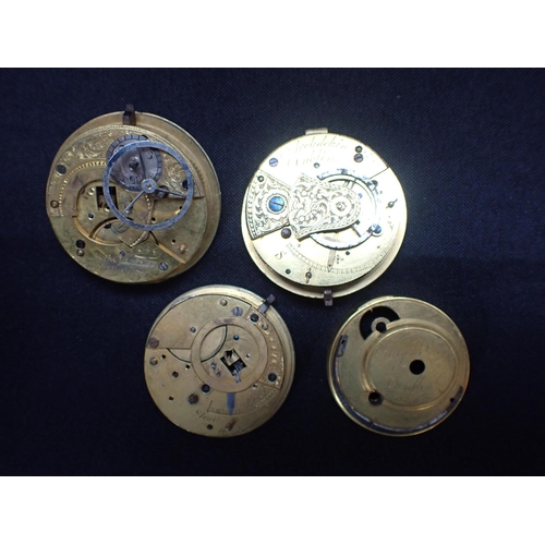 424 - AN ARCHDEKIN, DUBLIN POCKET WATCH MOVEMENT dated 1735, with two other watch movements of similar dat... 