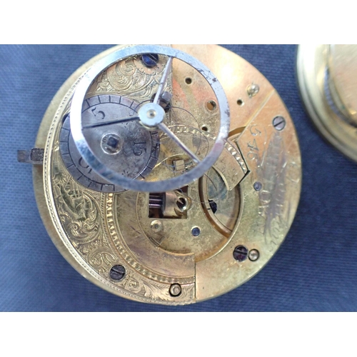 424 - AN ARCHDEKIN, DUBLIN POCKET WATCH MOVEMENT dated 1735, with two other watch movements of similar dat... 