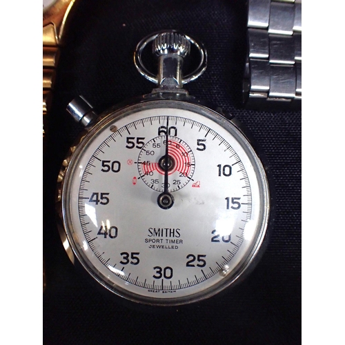 436 - A SMITHS STOPWATCH with a quantity of mixed decorative watches; including a Seiko Automatic and a 9... 