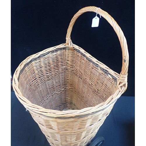 72 - A MODERN BASKET ON WHEELS, FOR LOGS or serious shopping, with loop handle, and a handbasket (2)