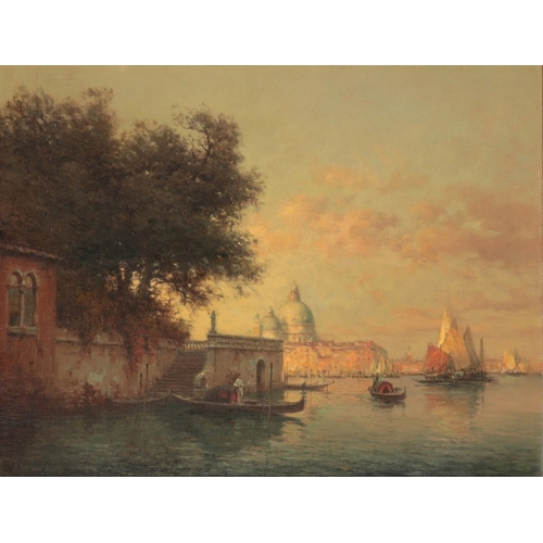 12 - *ANTOINE BOUVARD (1870-1957) 'Evening light, Santa Maria della Salute, Venice'

signed in green lowe... 