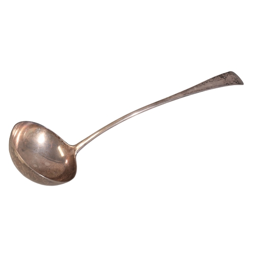 106 - A GEORGE III SILVER OLD ENGLISH PATTERN SOUP OR PUNCH LADLE

by Thomas Watson, Newcastle 1798, 33cm ... 