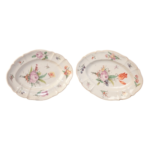 13 - A PAIR OF CONTINENTAL PORCELAIN OVAL DISHES

bearing impressed Nymphenburg shield marks and letters ... 