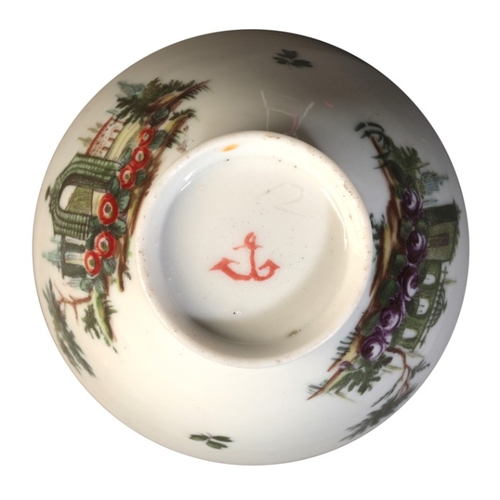 14 - A COZZI PORCELAIN TEABOWL AND SAUCER

18th century, Venetian, marked with a red anchor to the base, ... 