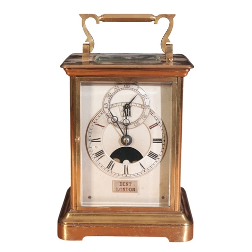 300 - A 'GOLIATH' BRASS REPEATING CARRIAGE CLOCK BY DENT OF LONDON

inscribed to Dent and numbered NO18532... 