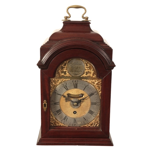 301 - AN IRISH MAHOGANY BRACKET CLOCK BY PHILIP GLASCO & SON OF DUBLIN

late 18th century, the two train f... 