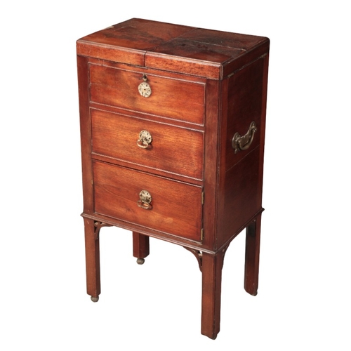 375 - A GEORGE III MAHOGANY CELLARETTE

the rectangular top opening to a fitted interior in six sections, ... 