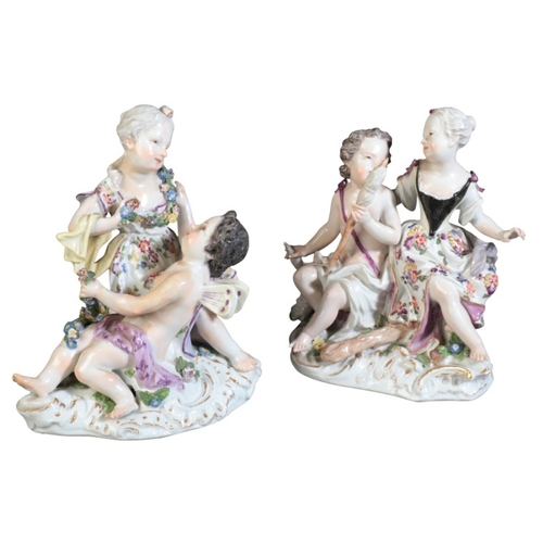 74 - A MEISSEN PORCELAIN GROUP 'THE EFFEMINATION OF HERCULES'

late 18th century, with blue crossed sword... 