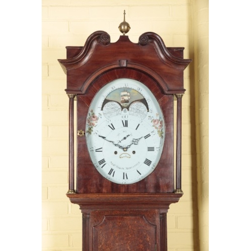 100 - A LATE GEORGE III OAK AND MAHOGANY LONGCASE CLOCK BY SAMUEL NIXON OF NEWCASTLE

the eight day moveme... 