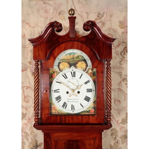 115 - A MAHOGANY LONGCASE CLOCK BY WILLIAM WARMISHAM, MANCHESTER

the eight day two train movement strikin... 