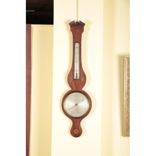 154 - A GEORGE III MAHOGANY BAROMETER BY L. CARLETTI

with silvered dial and thermometer, the case inlaid ... 