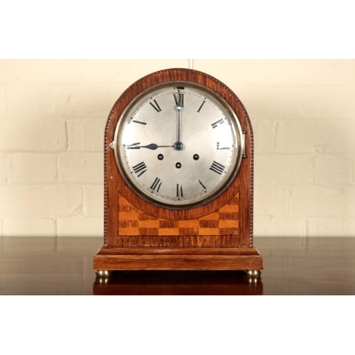 199 - AN EDWARDIAN MANTEL CLOCK BY GUSTAV BECKER

with Westminster chiming movement, stamped to the back p... 