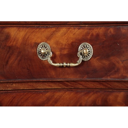 227 - A GEORGE III MAHOGANY SERPENTINE CHEST OF DRAWERS

the top with a moulded edge over four graduated d... 