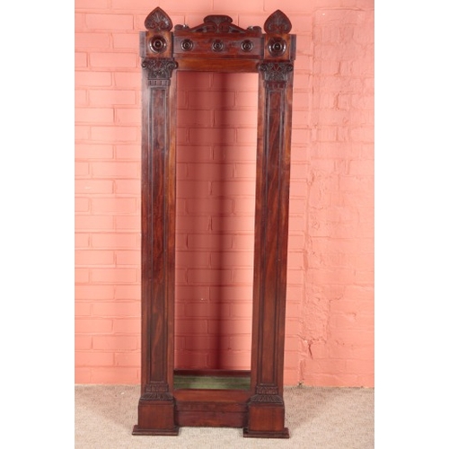 285 - A WILLIAM IV MAHOGANY LEAF RACK IN THE GRECIAN TASTE

of architectural design with half-columns to e... 