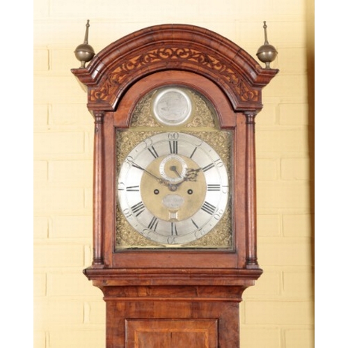 300 - A WALNUT LONGCASE CLOCK BY EDWARD UPJOHN OF EXETER

early 18th century, the eight day movement strik... 