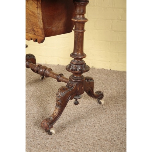 465 - A VICTORIAN WALNUT WORK TABLE

the hinged lid opening to a gilt tooled leather writing surface with ... 