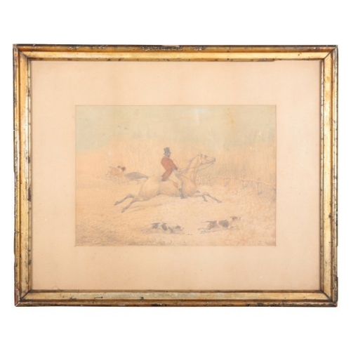 515 - MANNER OF HENRY THOMAS ALKEN (1785-1851) A huntsman approaching a fence

pencil and watercolour, 23.... 